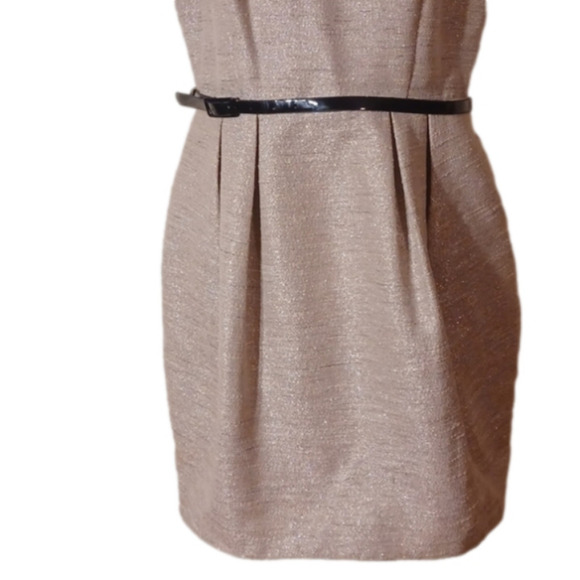 Anne Klein gold dress. No size tag, see measurements.  Great used condition. - Picture 3 of 16